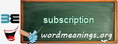 WordMeaning blackboard for subscription